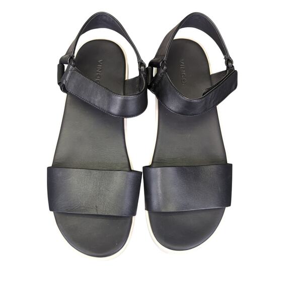 Vince Blyton Black Leather Walking Sandals Women's Size 10 Open Toe Gorpcore - Picture 4 of 8